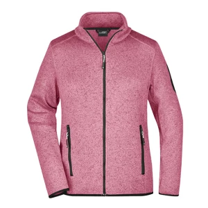 Ladies\u0027\u0020Knitted\u0020Fleece\u0020Jacket - Pink Melange