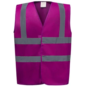 Hi\u002DVis\u00202\u0020Bands\u0020\u0026\u0020Braces\u0020Waistcoat - Raspberry