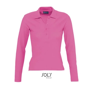 Women\u0027s\u0020Long\u0020Sleeve\u0020Polo\u0020Podium - Flash Pink