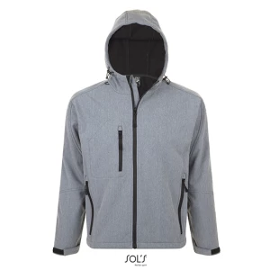 Men\u0027s\u0020Hooded\u0020Softshell\u0020Jacket\u0020Replay - Grey Melange