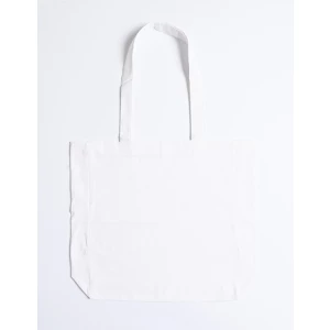 Cotton\u0020Bag\u0020Side\u0020Fold\u0020Long\u0020Handles - White