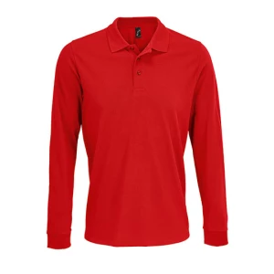 Unisex\u0020Long\u0020Sleeve\u0020Polycotton\u0020Polo\u0020Shirt - Red