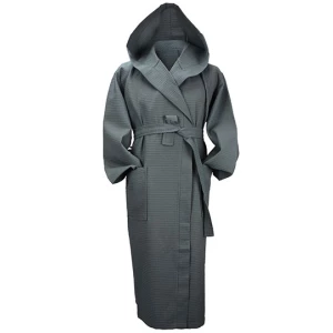 Robezz\u00AE\u0020Waffle\u0020Bathrobe\u0020With\u0020Hood - Graphite