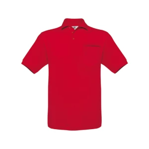 Unisex\u0020Polo\u0020Safran\u0020Pocket - Red