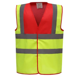 Hi\u002DVis\u00202\u0020Bands\u0020\u0026\u0020Braces\u0020Waistcoat - Red Yoke