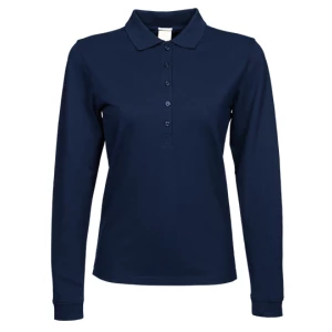 Women\u0027s\u0020Luxury\u0020Stretch\u0020Long\u0020Sleeve\u0020Polo - Navy