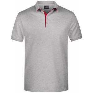 Men\u0027s\u0020Polo\u0020Single\u0020Stripe - Grey Heather