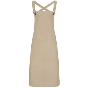 Cross\u0020Back\u0020Barista\u0020Bib\u0020Apron - Khaki (ca. Pantone 7503C)