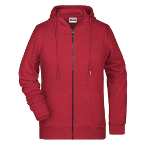 Ladies\u0027\u0020Zip\u002DHoody - Carmine Red Melange