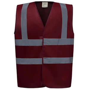 Hi\u002DVis\u00202\u0020Bands\u0020\u0026\u0020Braces\u0020Waistcoat - Maroon