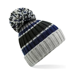 Hygge\u0020Striped\u0020Beanie - Blue Steel