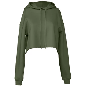 Women\u0027s\u0020Cropped\u0020Fleece\u0020Hoodie - Military Green