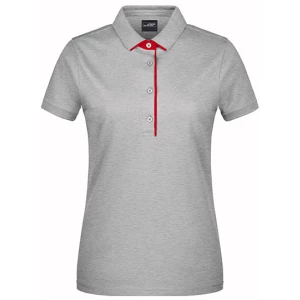 Ladies\u0027\u0020Polo\u0020Single\u0020Stripe - Grey Heather