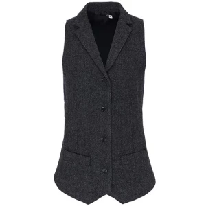 Women\u0027s\u0020Herringbone\u0020Waistcoat - Charcoal (ca. Pantone 6 U)