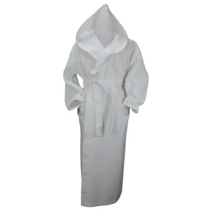 Robezz\u00AE\u0020Waffle\u0020Bathrobe\u0020With\u0020Hood - White