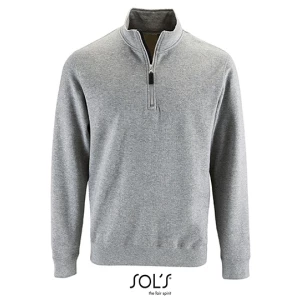 Men\u0027s\u0020Zip\u0020High\u0020Collar\u0020Sweatshirt\u0020Stan - Grey Melange