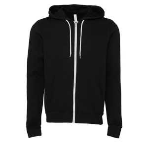 Unisex\u0020Poly\u002DCotton\u0020Fleece\u0020Full\u002DZip\u0020Hoodie - DTG Black