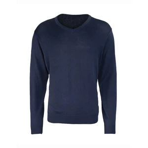 Men\u0027s\u0020V\u002DNeck\u0020Knitted\u0020Sweater - Navy (ca. Pantone 2378C)