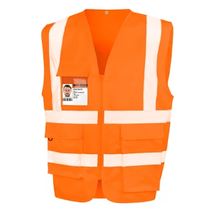 Heavy\u0020Duty\u0020Polycotton\u0020Security\u0020Vest - Fluorescent Orange