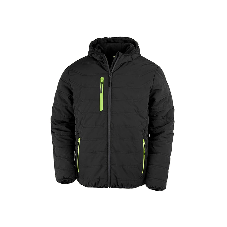 Recycled Black Compass Padded Winter Jacket