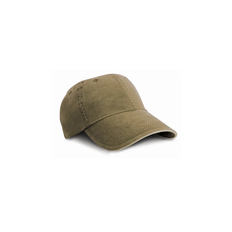 Washed Fine Line Cotton Cap With Sandwich Peak