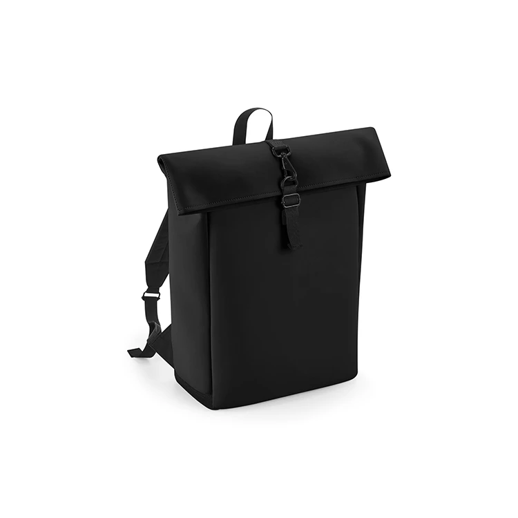 Matte PU Roll-Top Backpack