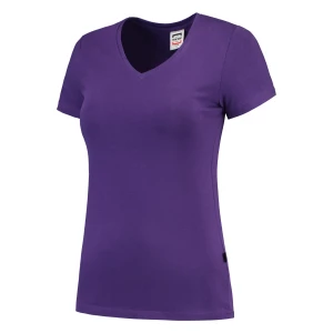 T\u002Dshirt\u0020V\u0020Hals\u0020Fitted\u0020Dames - Purple