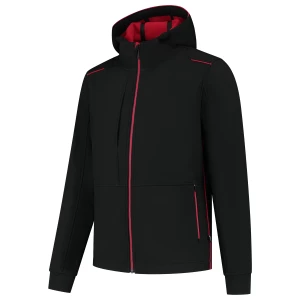 Softshell\u0020Capuchon\u0020Accent - BlackRed