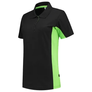 Poloshirt\u0020Bicolor\u0020Dames - BlackLime