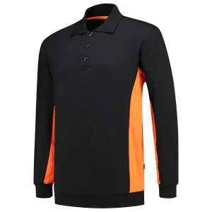 Polosweater\u0020Bicolor - BlackOrange