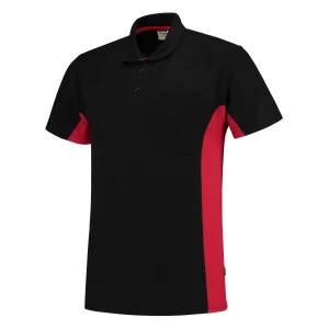 Poloshirt\u0020Bicolor\u0020Borstzak - BlackRed