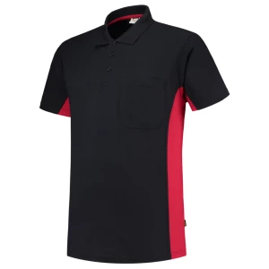 Poloshirt\u0020Bicolor\u0020Borstzak - NavyRed