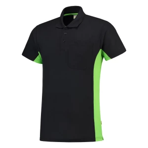 Poloshirt\u0020Bicolor\u0020Borstzak - NavyLime