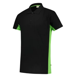 Poloshirt\u0020Bicolor\u0020Borstzak - BlackLime