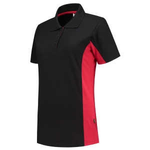 Poloshirt\u0020Bicolor\u0020Dames - BlackRed