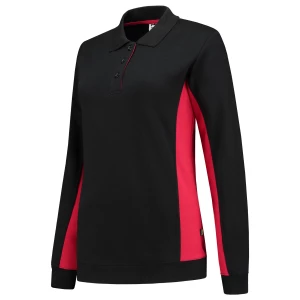 Polosweater\u0020Bicolor\u0020Dames - BlackRed