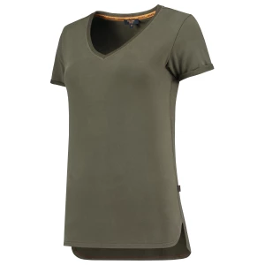 T\u002Dshirt\u0020Premium\u0020V\u0020Hals\u0020Dames - Army