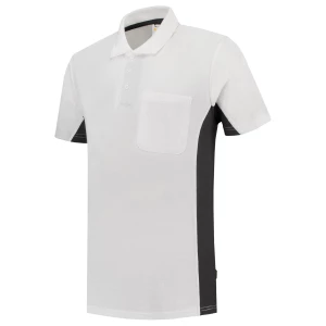 Poloshirt\u0020Bicolor\u0020Borstzak - WhiteDarkgrey